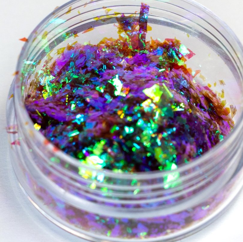 Green-Cyan-Copper Chameleon Flakes, photo 5