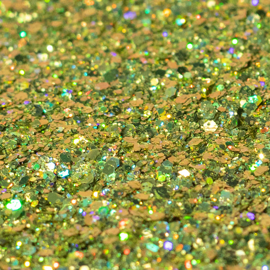 Lime Green-Gold Holographic Mixed Glitter, photo 2