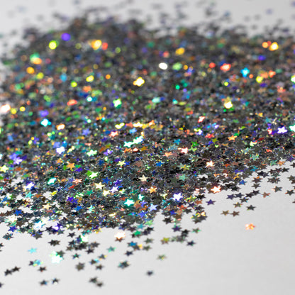 Silver Holographic Star Glitter, photo 1